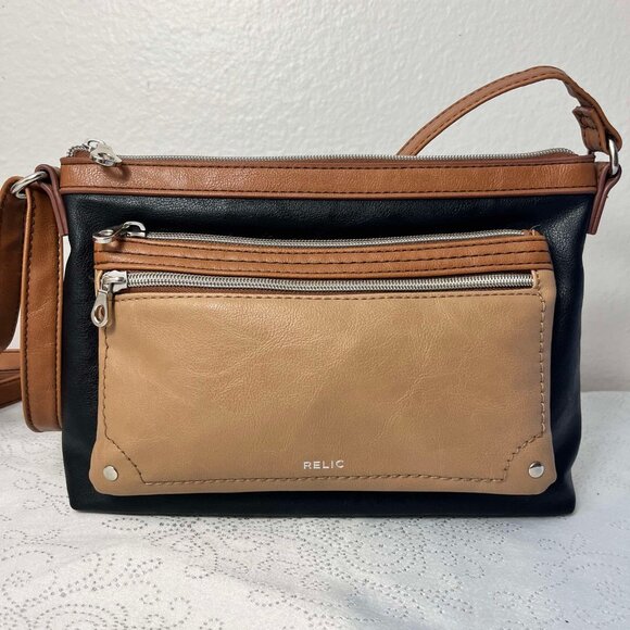 RELIC by FOSSIL Two Tone Brown and Light Brown Color Vegan Leather - Picture 11 of 15